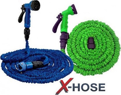 Шланг для полива X HOSE 60 м с распылителем, садовый шланг, поливочный шланг для сада