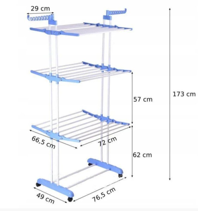 Многоярусная сушилка для белья, вещей, одежды Garment rack with wheels складная