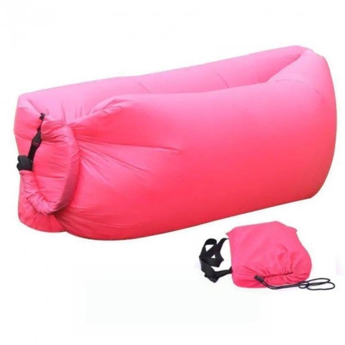 Надувной матрас (180х70 см) AIR SOFA CLOUD, Розовый / Шезлонг надувной / Ламзак