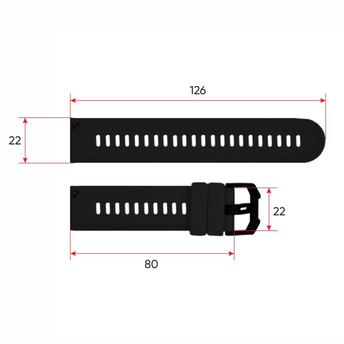 Ремінець для смарт годинника Modfit Base T2 Black