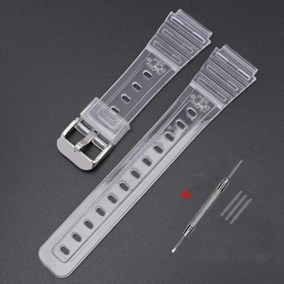 Ремінець для Casio G-Shock F-84/94/105, F-91W, AE1300 Jelly Transparent Silver