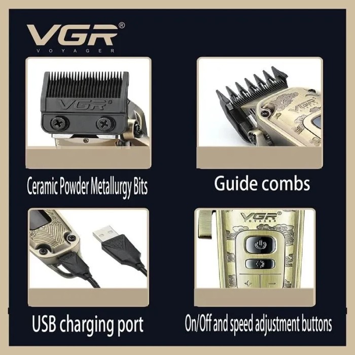 Машинка для стрижки волос VGR V005, триммер для волос и бороды