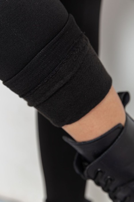 Лосіни безшовні на флісі, колір чорний, 139RW822