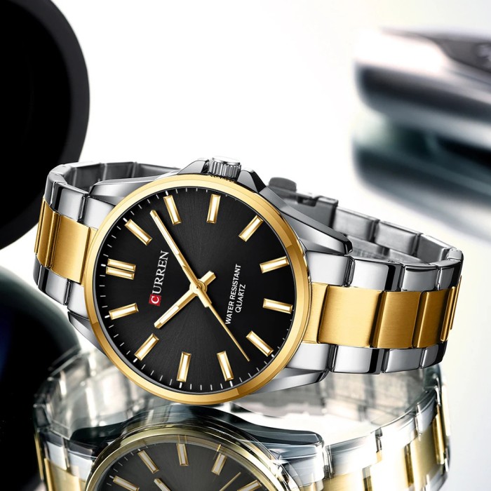 Curren 9090 Silver-Gold-Black