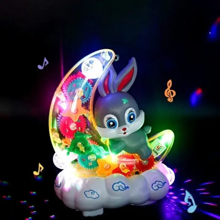 Детский музыкальный ночник Зайка на Луне Moon Rabbit Детская игрушка с подсветкой и световыми эффектами
