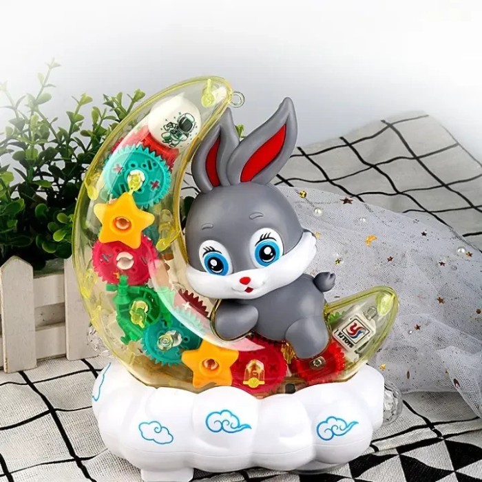 Детский музыкальный ночник Зайка на Луне Moon Rabbit Детская игрушка с подсветкой и световыми эффектами