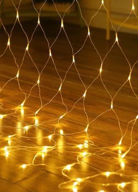 Гирлянда светодиодная сетка занавес 120LED 2×2м Теплый белый RD-7162