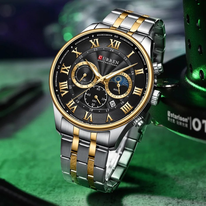 Curren 8427 Silver-Gold-Black