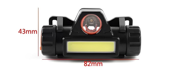 Фонарь налобный Bailong BL-872-XPE+COB магнит + microUSB (2 режима)