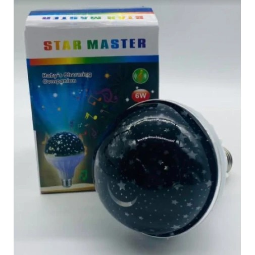 Лампа проектор звёздного неба в патрон Master Bulb601-HX 6Вт, ночник, 3 цвета свечения, 220В