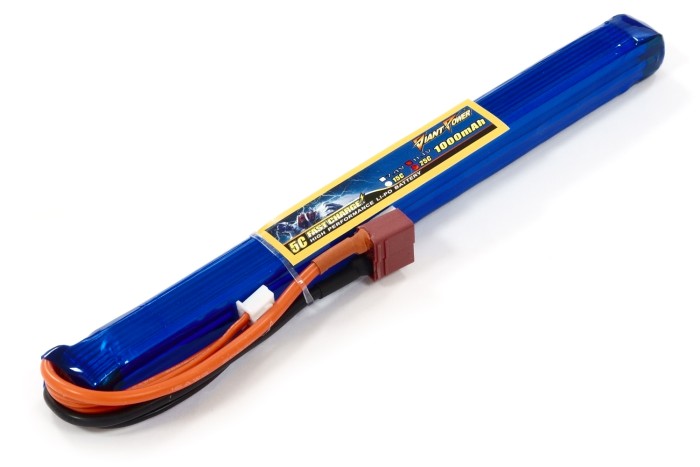 Акумулятор для страйкбола Giant Power (Dinogy) Li-Pol 1000 мАг 11.1 В 185x15x15 мм T-Plug 25C