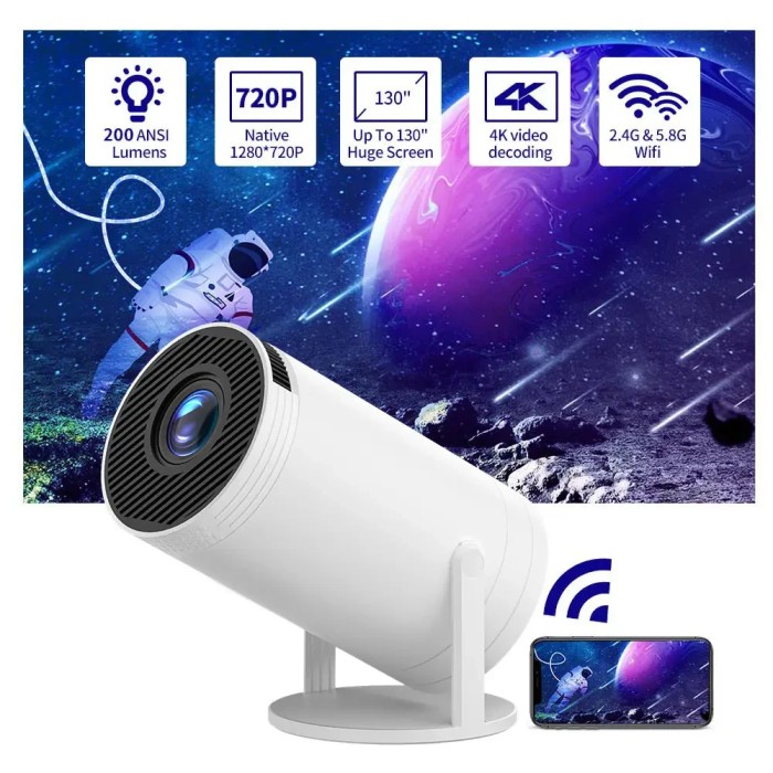 Мультимедийный портативный мини-проектор Magcubic HY300 Android 12 С поддержкой Wi-Fi Bluetooth 4K UHD