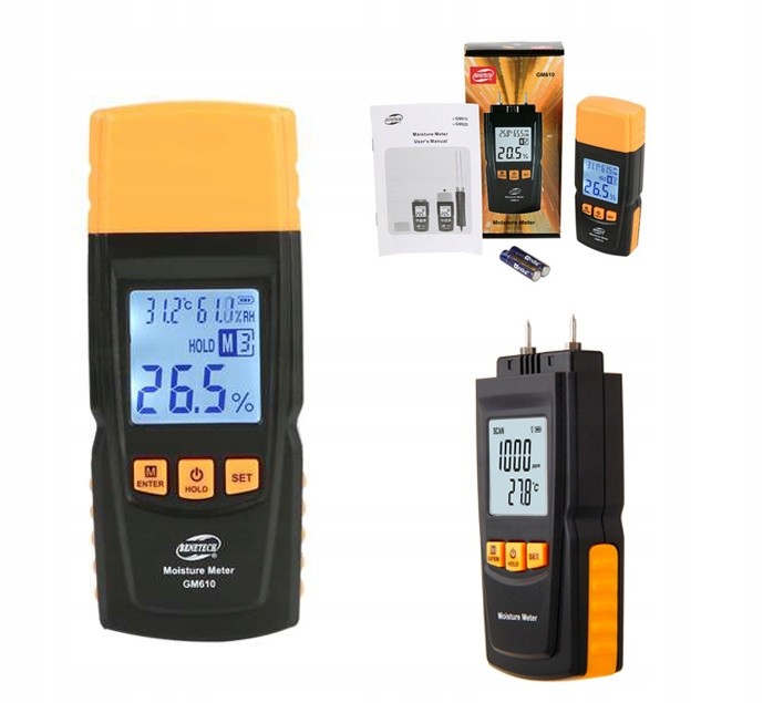 Вологомір голчастий для деревини 2-70% (28 порід, 4 типи) BENETECH GM610