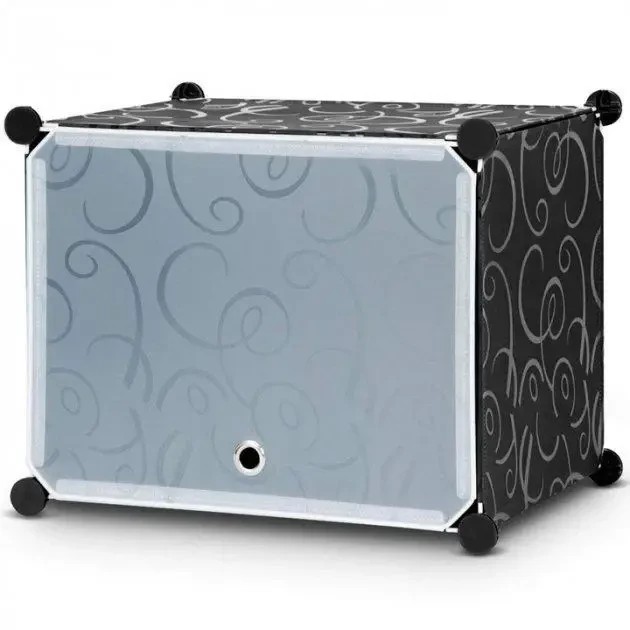 Пластиковый складной шкаф Storage Cube Cabinet 75х37х145 см Черный Сборный органайзер для одежды