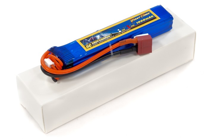 Акумулятор для страйкбола Giant Power (Dinogy) Li-Pol 1000 мАг 11.1 В 103x20x16,5 мм T-Plug 25C