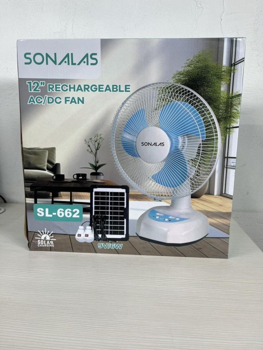Портативный аккумуляторный вентилятор с солнечной батареей SONALAS SL-662