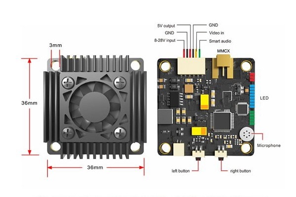 Відеопередавач AKK Long Range 5.8GHz 250-3000mW 30.5x30.5мм
