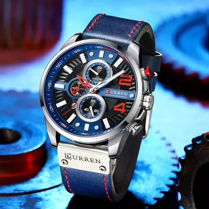 Curren 8393 Silver-Blue