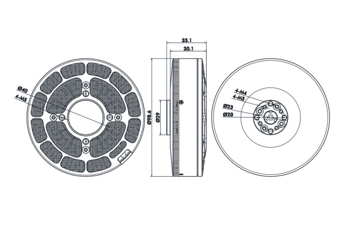 Мотор T-Motor U10 II KV100 1600W для мультикоптерів