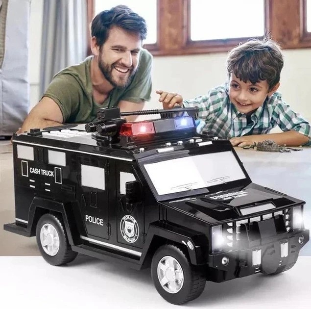 Электронная копилка-сейф Машина полиции Hummer CASH TRUCK 143 с кодовым замком