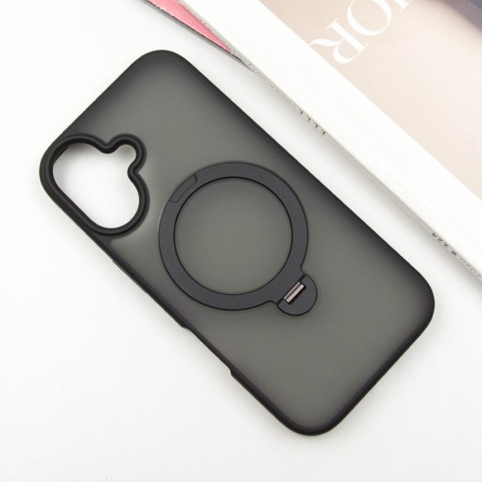 TPU+PC чохол Metal Buttons with MagSafe Colorful HQ Ring для Apple iPhone 16 (6.1") Green