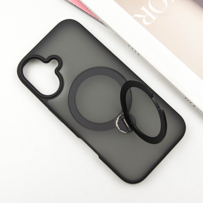 TPU+PC чохол Metal Buttons with MagSafe Colorful HQ Ring для Apple iPhone 16 (6.1") Green
