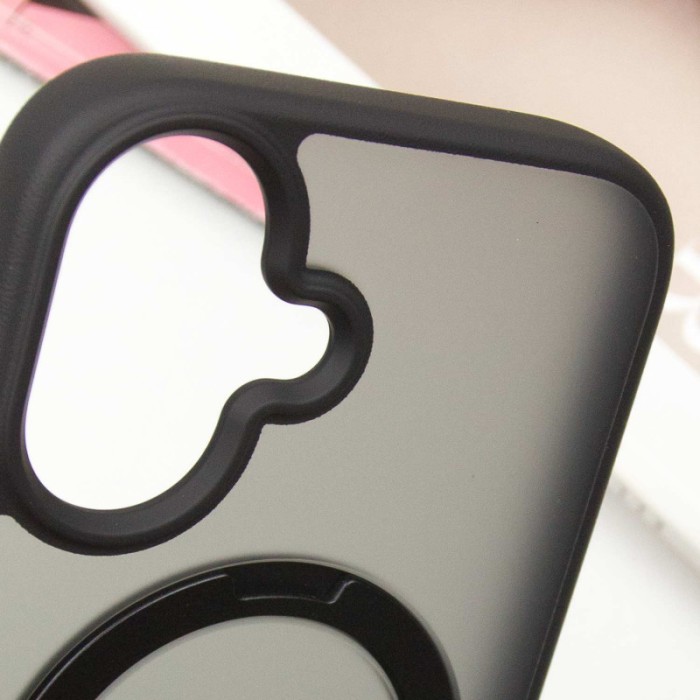 TPU+PC чохол Metal Buttons with MagSafe Colorful HQ Ring для Apple iPhone 16 (6.1") Green