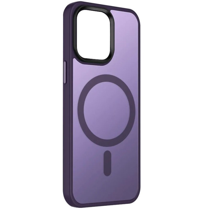 TPU+PC чохол Metal Buttons with MagSafe Colorful для Apple iPhone 15 (6.1") Бордовий / Wine Red