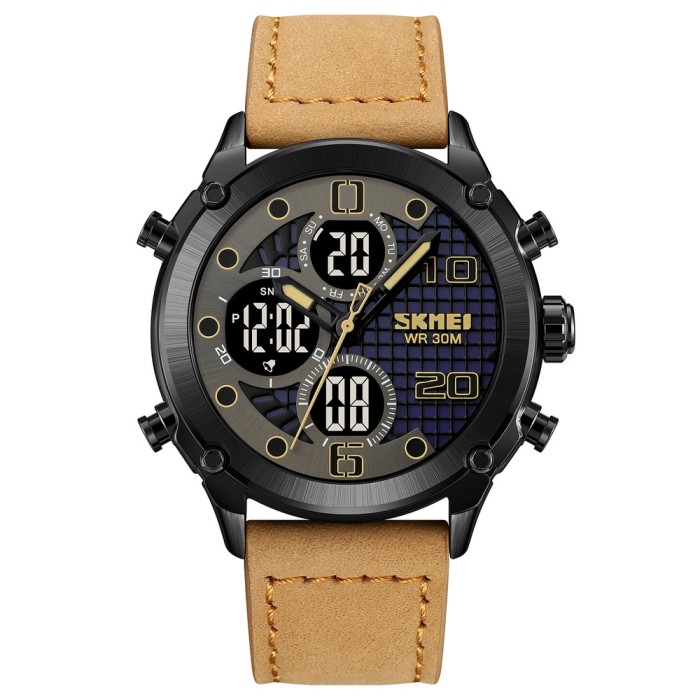 Skmei 1975LLTBNBK Light Brown-Black Leather. SALE