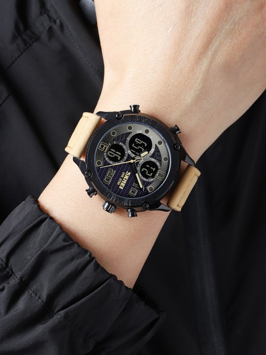 Skmei 1975LLTBNBK Light Brown-Black Leather. SALE