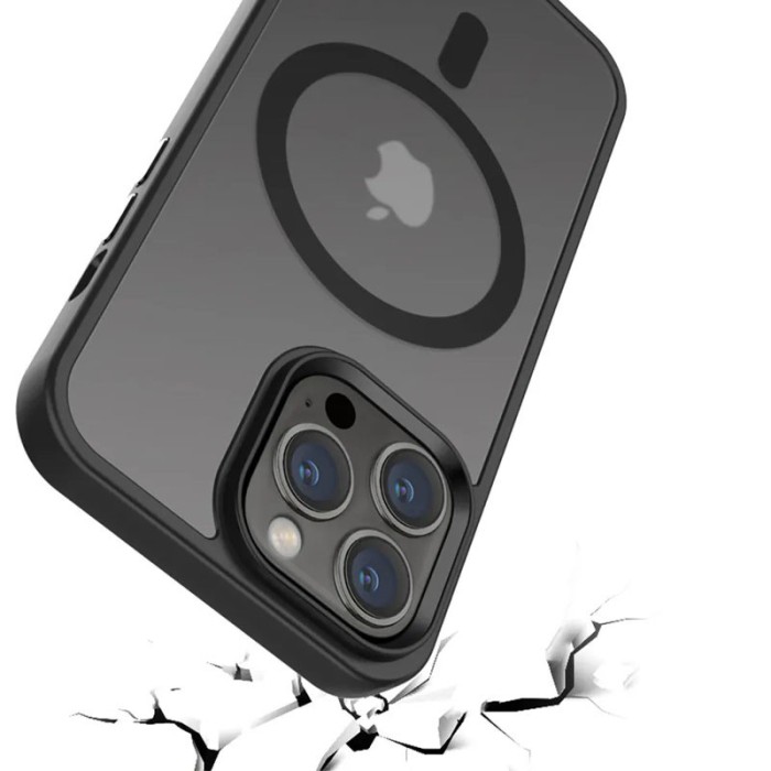 TPU+PC чохол Metal Buttons with MagSafe Colorful для Apple iPhone 15 Pro (6.1") Сірий / Grey
