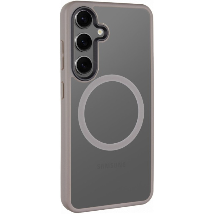 TPU+PC чохол Metal Buttons with MagSafe Colorful для Samsung Galaxy S25+ Сірий / Grey