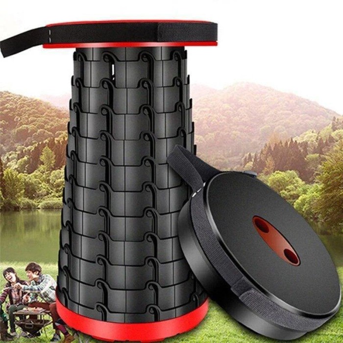 Складной туристический стул 47 см Telescopic stool / Складной телескопический стул для пикника, рыбалки