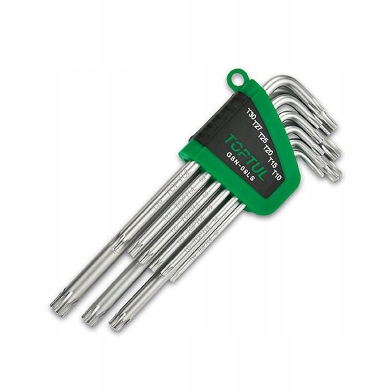 Набір Г-обр. ключів TORX T10-T50 9од. довгих TOPTUL GSN-09LS
