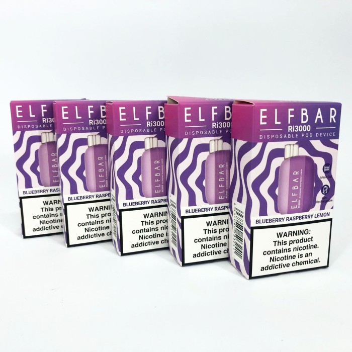 Elf Bar RI3000 5%. Чорниця Малина Лимон (Blueberry Raspberry Lemon)