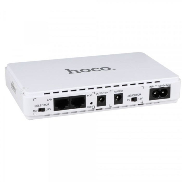 Джерело безперебійного живлення Hoco DB25 Smart Mini UPS для роутерів 5V/9V/12V 8800 mAh White