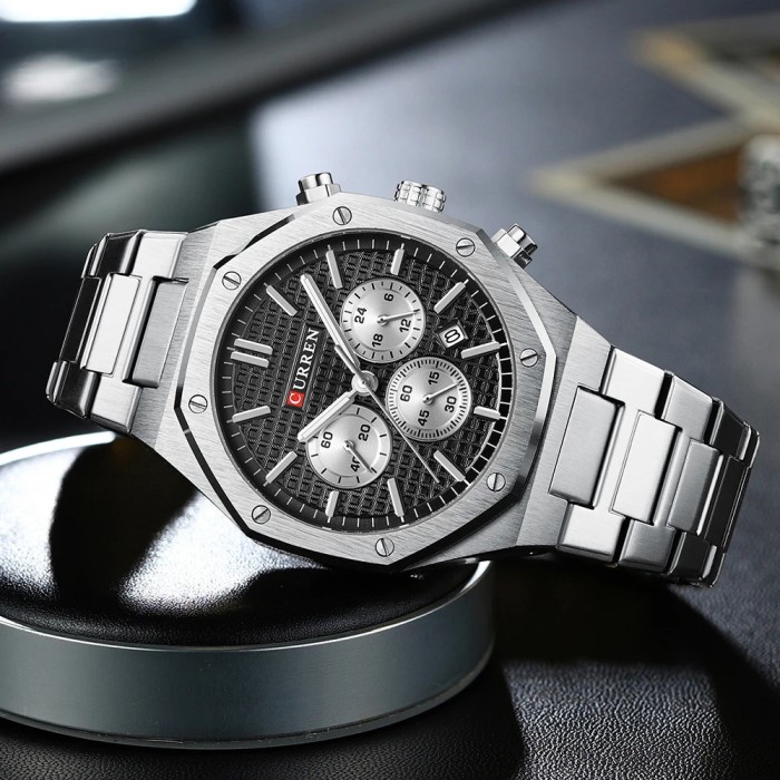Curren 8440 Silver-Black