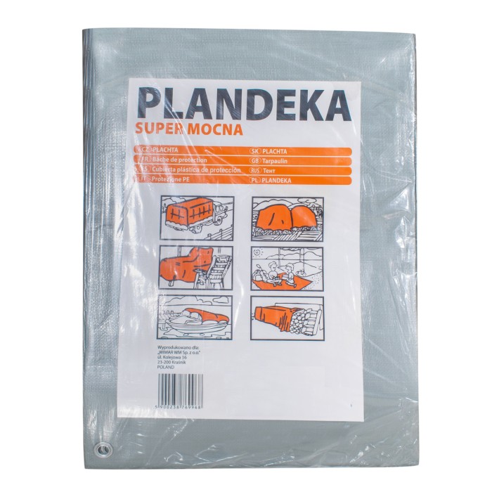 Тент 160 г/м2 6 х 8 м тарпауліновий "PLANDEKA" для захисту від вітру