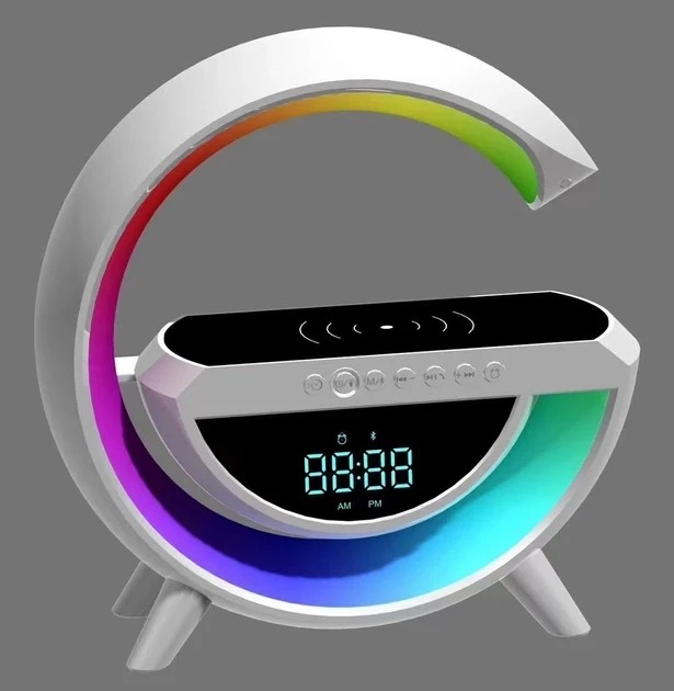 Настольная смарт лампа, ночник BT-3401 RGB Rainbow Light-Wireless Happy Light с Bluetooth колонкой + беспровод