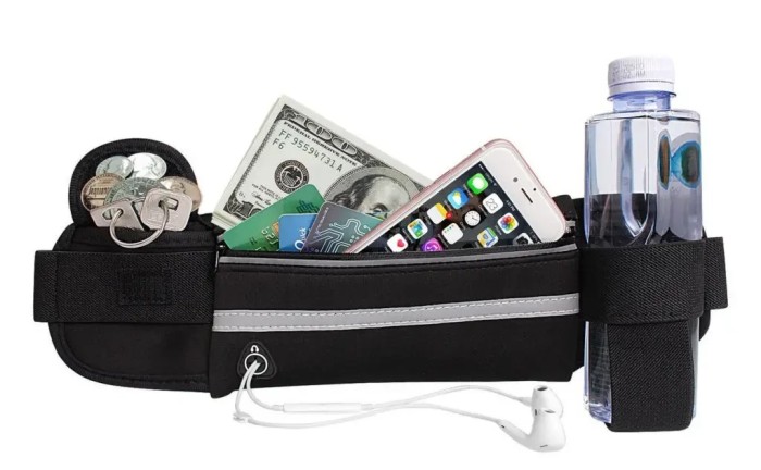 Поясная сумка для телефона водоотталкивающая спортивная Belt-Case черная