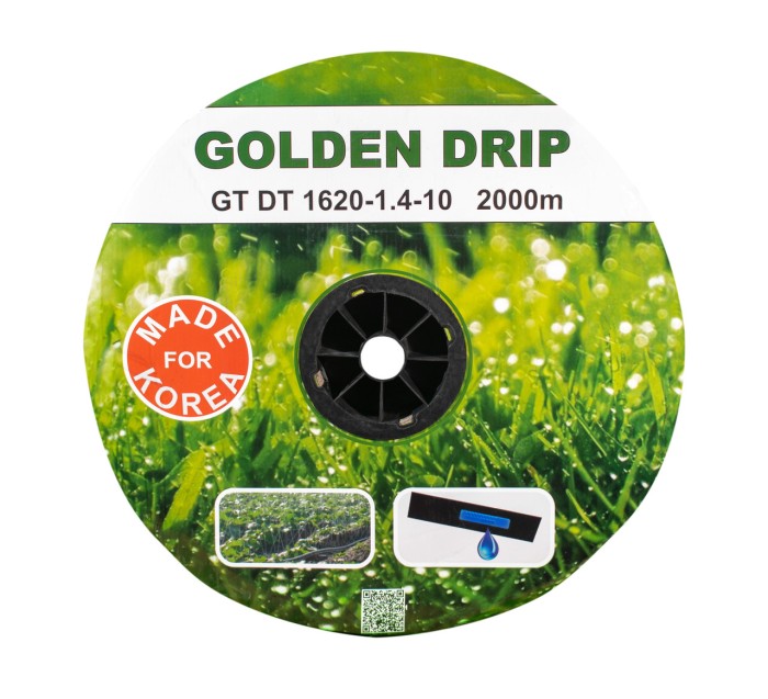 Стрічка Крапельна 8 mil крок 10 см бухта 2000 метрів емітерна GOLDEN DRIP