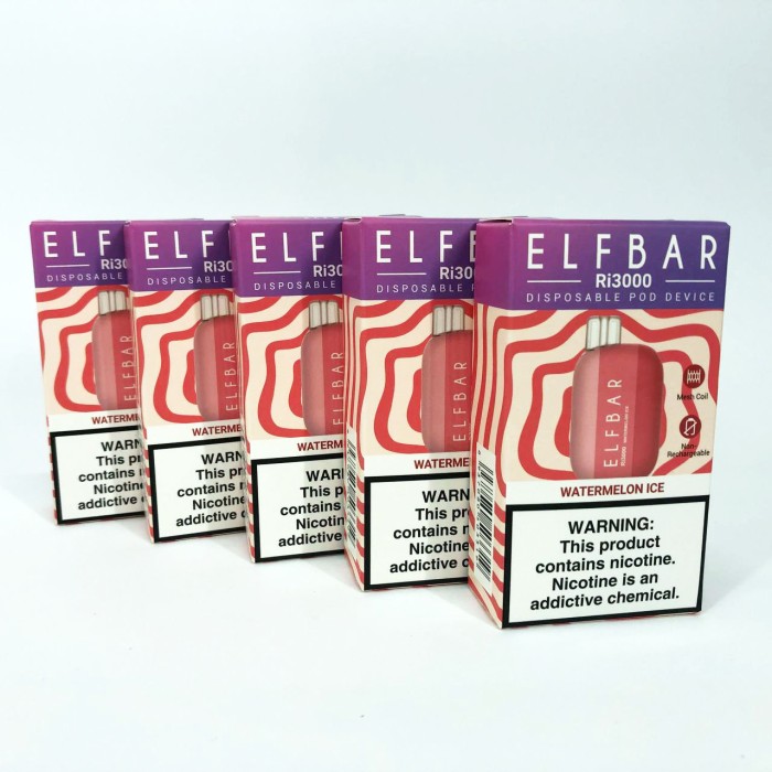 Elf Bar RI3000 5%. Кавун (Watermelon Ice)
