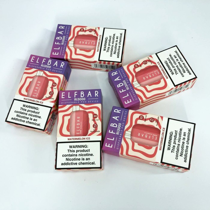 Elf Bar RI3000 5%. Кавун (Watermelon Ice)