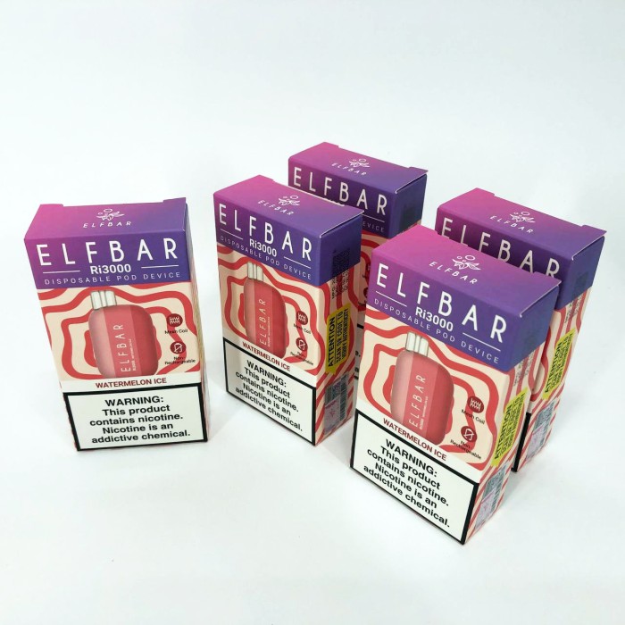Elf Bar RI3000 5%. Кавун (Watermelon Ice)