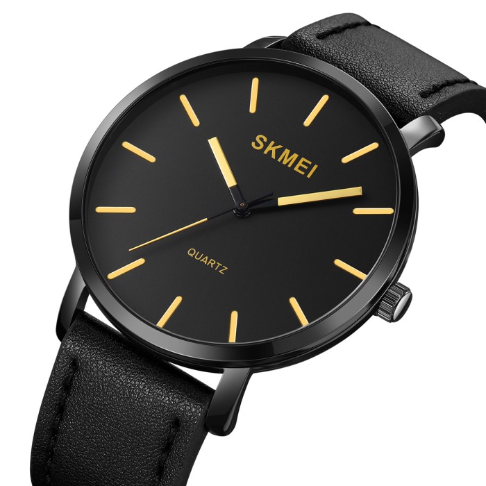 Skmei 1984LGD Gold-leather belt