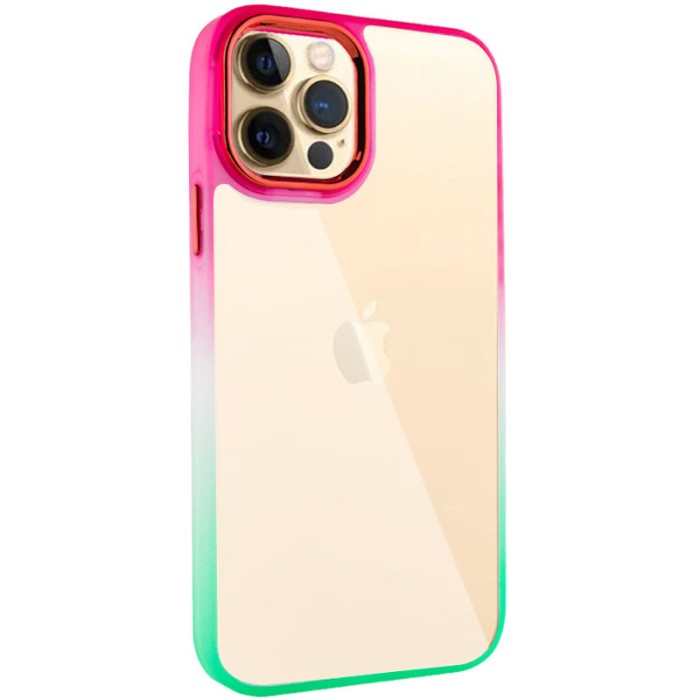 Чохол TPU+PC Fresh sip series для Apple iPhone 12 Pro / 12 (6.1") Салатовий / Рожевий