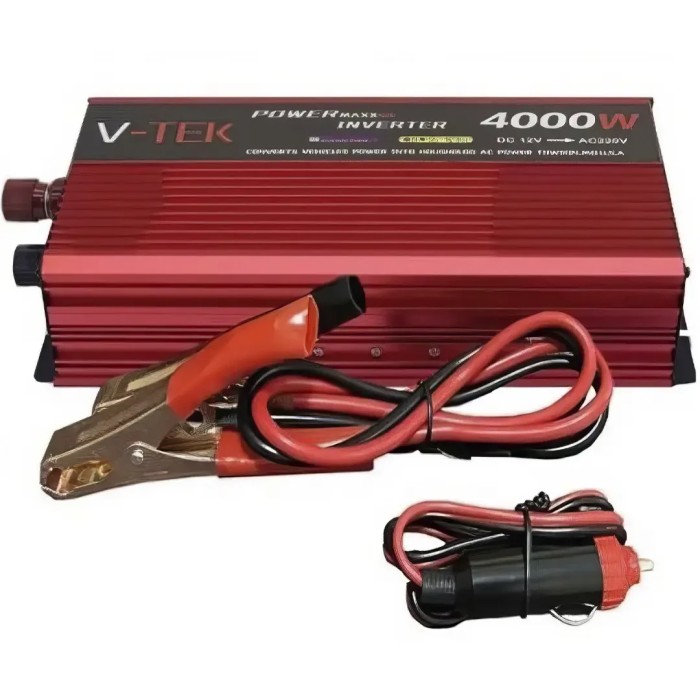 Преобразователь напряжения инвертор с дисплеем V-TEK 4000W 12-220V Автомобильный преобразователь