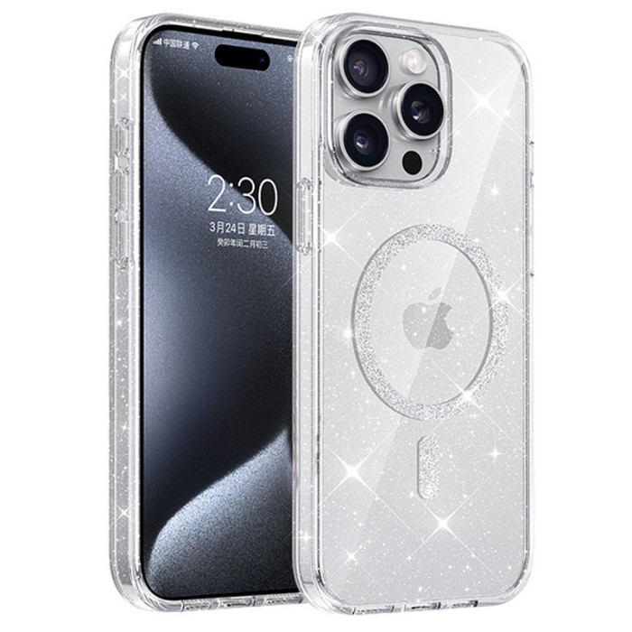 Чохол TPU Eclipse Sparkle (MagFit) для Apple iPhone 15 Pro Max (6.7") Clear