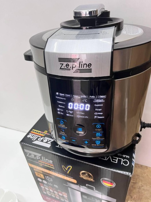 Вместительная мультипечь Zepline ZP-125 аэрофритюр с чашей 7л регулировкой температуры 29 програм