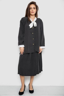 Костюм жіночий класичний у горох, колір синьо-білий, 167R3002